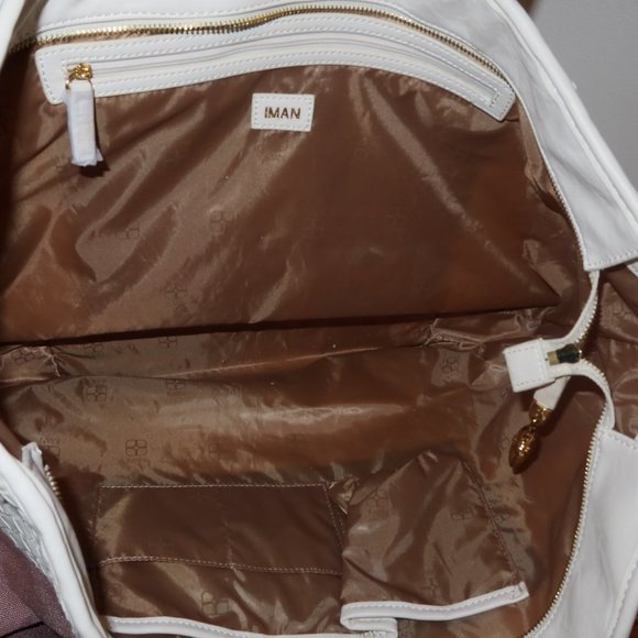 VINTAGE IMAN White Leather w/Animal Print Sharif - Picture 5 of 12